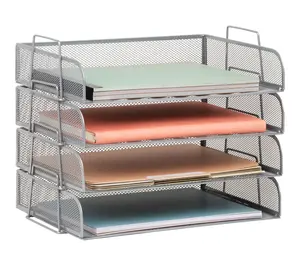 Mind Reader Stackable Paper Tray, Desktop Organizer 4 Pcs.