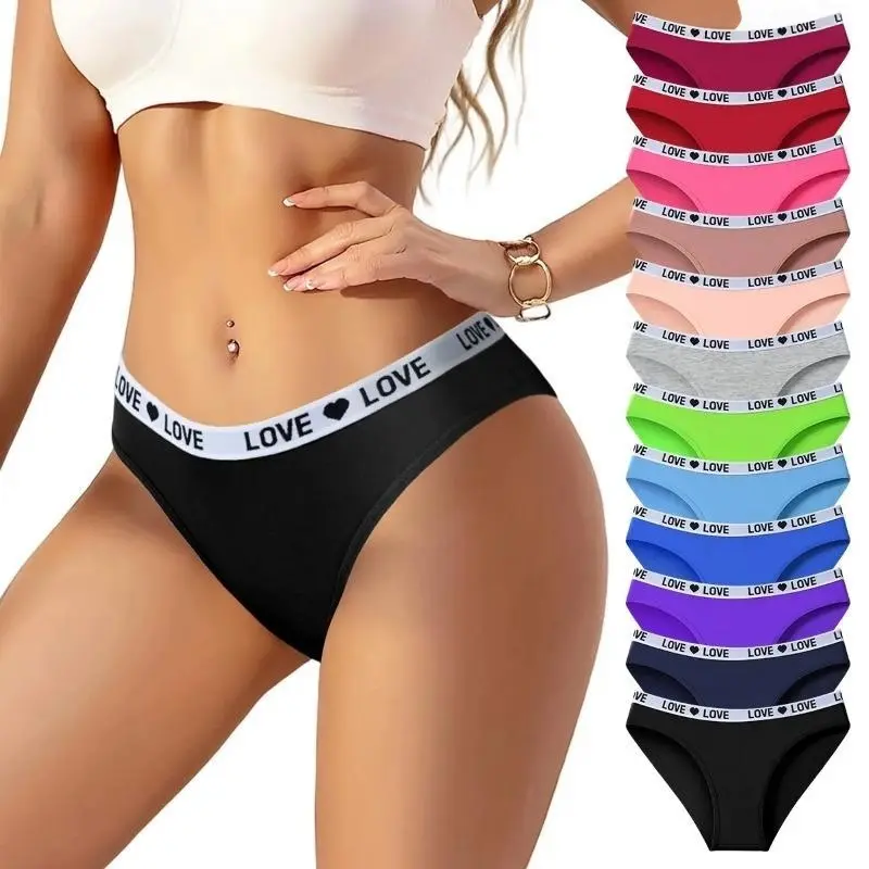 Women's Cotton Panties 12-Pack, Mid-Rise Hipster Briefs in Assorted Colors, Soft Breathable Underwear for Everyday Wear, Panty, Lady