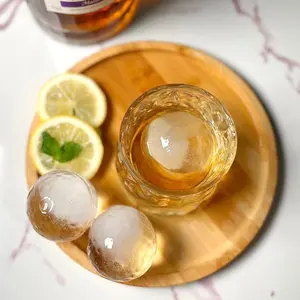Ice Ball Molds, Set of 3, Slow-Melting Stackable Large Ice Cube Maker big Ice Spheres for Whiskey Cocktails Juice Beverages Bourbon Ice Ball Trays Ice Block