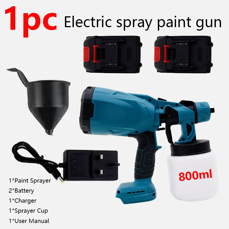 Cordless Paint Sprayer for Furniture, 800ml High-Pressure Battery Powered Sprayer with 2 Batteries, Handheld Spray Paint Machine for Home DIY Projects, Rechargeable Paint Sprayer