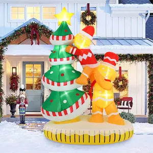 COSTWAY - 7 Feet Inflatable Christmas Tree with 7 Internal LED Lights and Built-in Fan