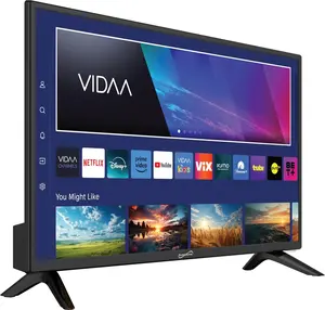 Supersonic SC-2420VTV 24-inch Smart AC/DC LED TV with VIDAA, 1080p, WiFi, Built-in Speakers, USB, 3X HDMI ARC, Crisp Visuals, Energy-efficient