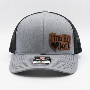 I Like Her Butt Funny Leather Patch Trucker Hat, Bold Humor Cap, Flexfit & Ponytail Snapback Hat, Viral Funny Gift For Him, Adult Meme Statement Hat, Everyday Casual Trucker Cap