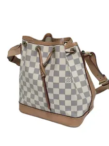 Pre-owned Louis Vuitton Canvas Bucket Bag Authentic Damier Azur Noé BB Bucket Shoulder Bag Crossbody Handbag XH097