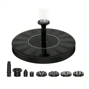 New solar-powered fountain, bird bath fountain, outdoor pool, round floating automatic fountain, swimming pool fountain with colored lights.
