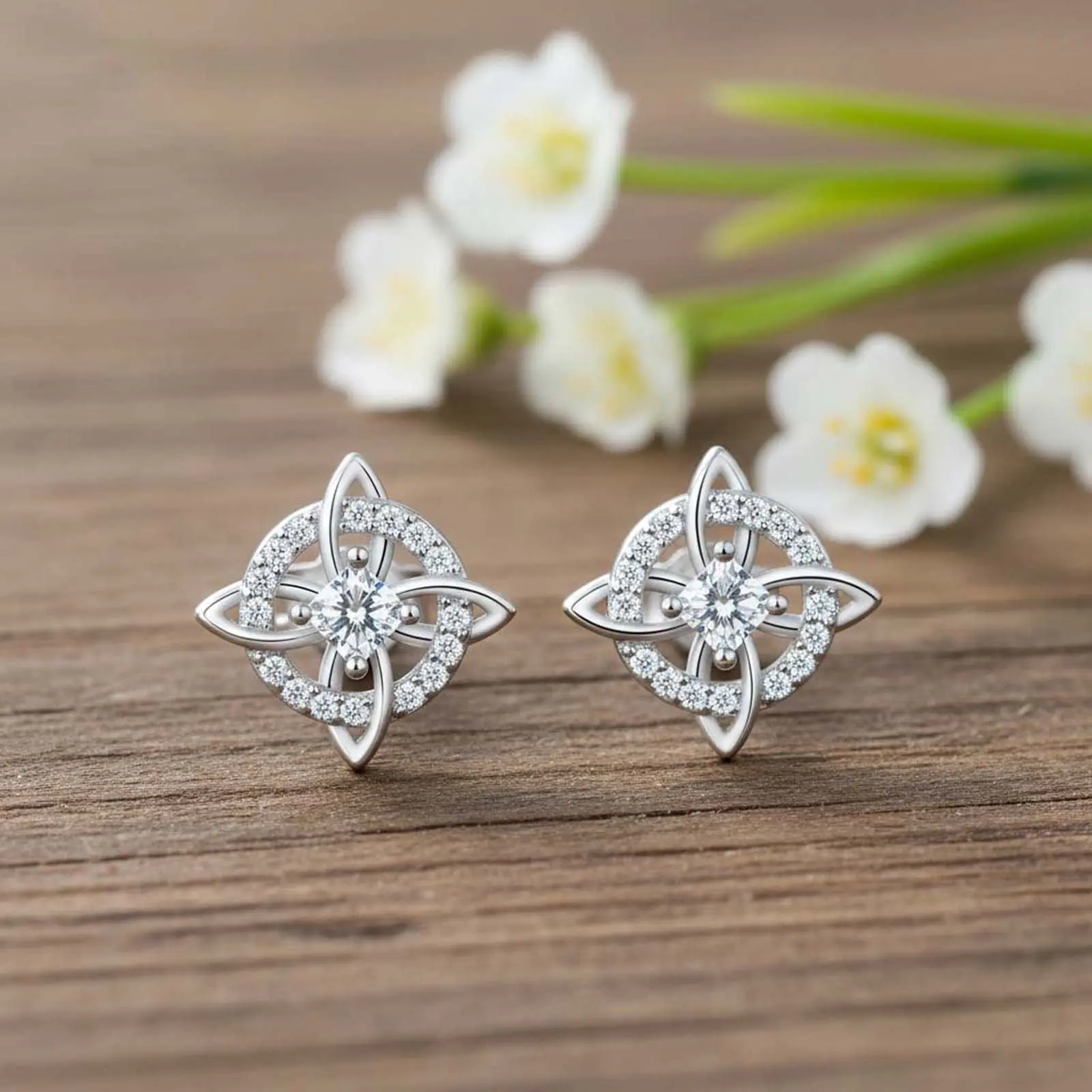 Women's Celtic Knot Stud Earring Jewelry - Witch Goddess Hecate Protection Spiritual Accessories, Unisex Witchcraft Aesthetic Womens Gifts, Spiritual Jewelry, Meaningful Gifts, Commemorative, Stud Earrings, Witchy Stuff, Geometric, Metal Coating, Openwork