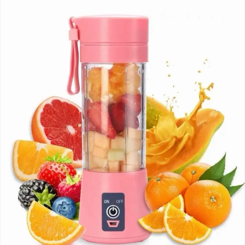 Portable Fruit Blender - Pink Color, Compact Design, Ideal for Making Fresh Juices and Smoothies, Easy to Use and Clean, Perfect for On-the-Go Snacks Personal Smoothie Maker Smoothie Blender Cup