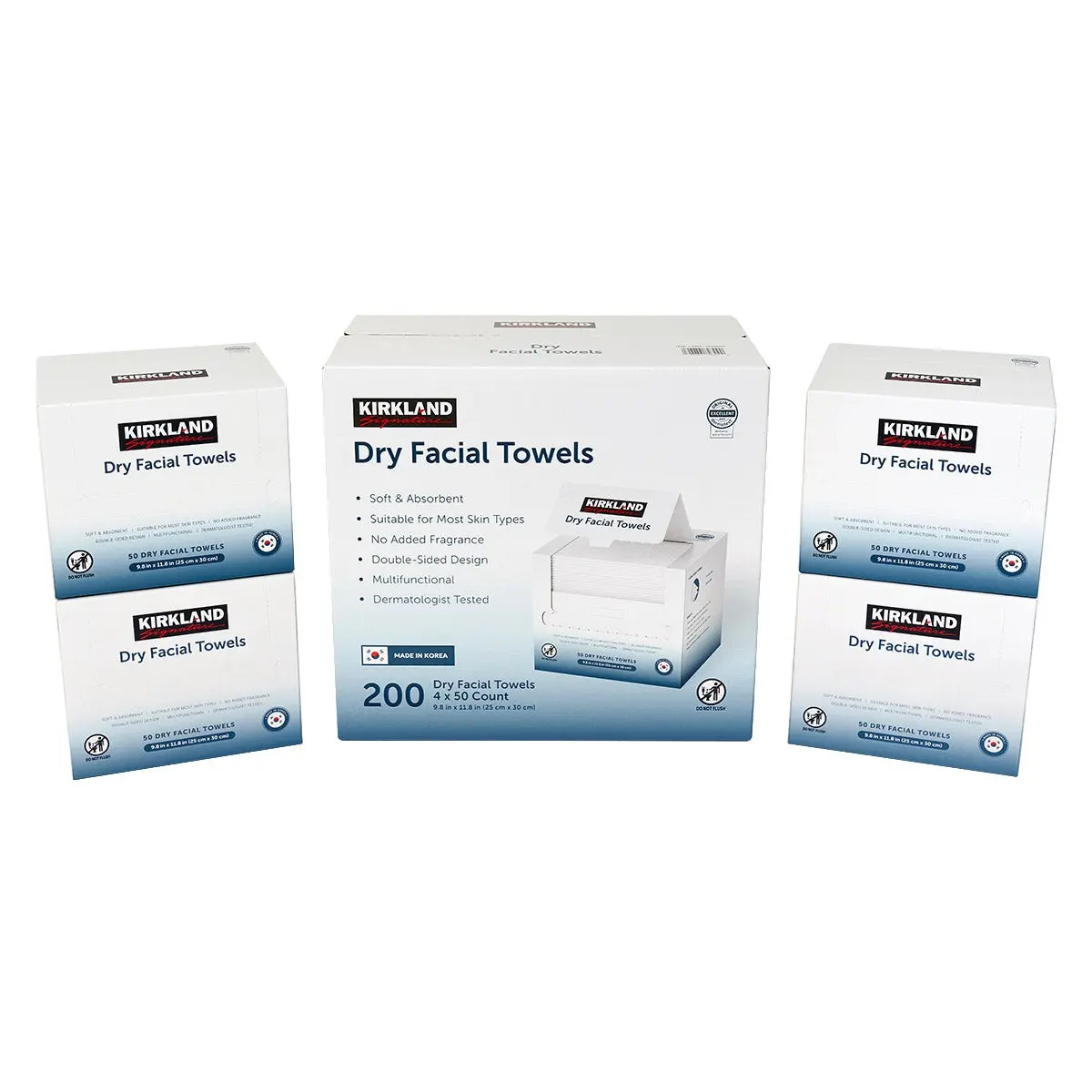 Kirkland Signature Daily Dry Facial Towels, 200-count