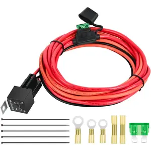 Nilight Electric Fuel Pump Relay Kit Wiring Harness 40 AMP Relay Heavy Duty 10 Gauge Cables w/30 AMP Blade Fuse 12V System for Trucks Cars RVs Marine Boats Trailers