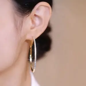 Elegant Rhinestone Hoop Earrings, Big Hoop Earrings, Bling Hoops, Gift for Her