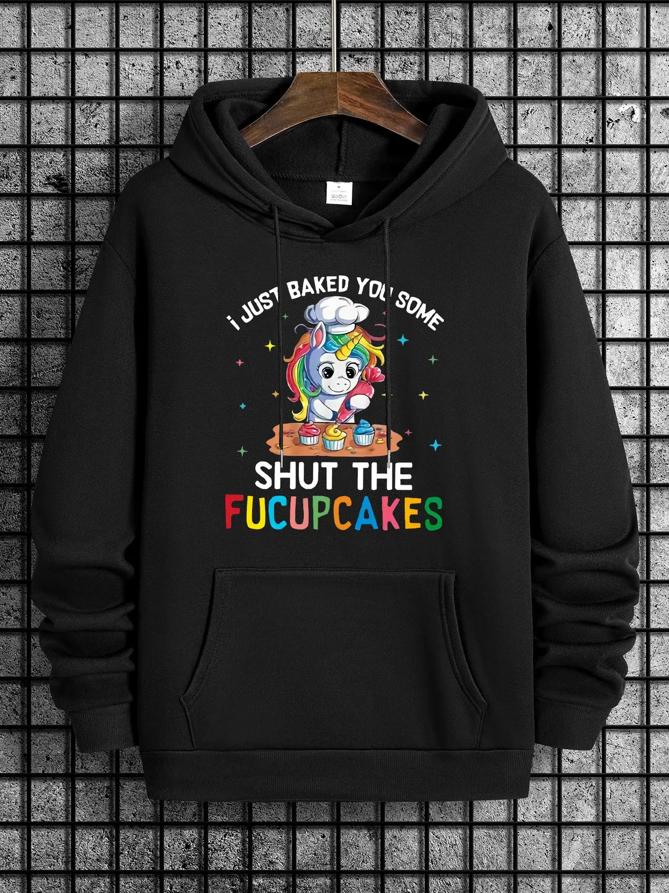 Men's Cartoon Print Drop Shoulder Hoodie, Fashion Drawstring Pocket Hooded Pullover Sweatshirt, Streetwear, Men Tops Clothes for Spring & Fall, Menswe