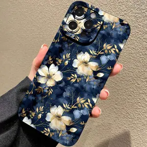 Floral Pattern Phone Case, Anti-drop Cellphone Protective Case, Total Protective Shockproof Mobile Phone Cover for iPhone 11 12 13 14 15 16 Pro Max/Pro/Plus, Casing, Phone Protector Cover compatible with iPhone 13