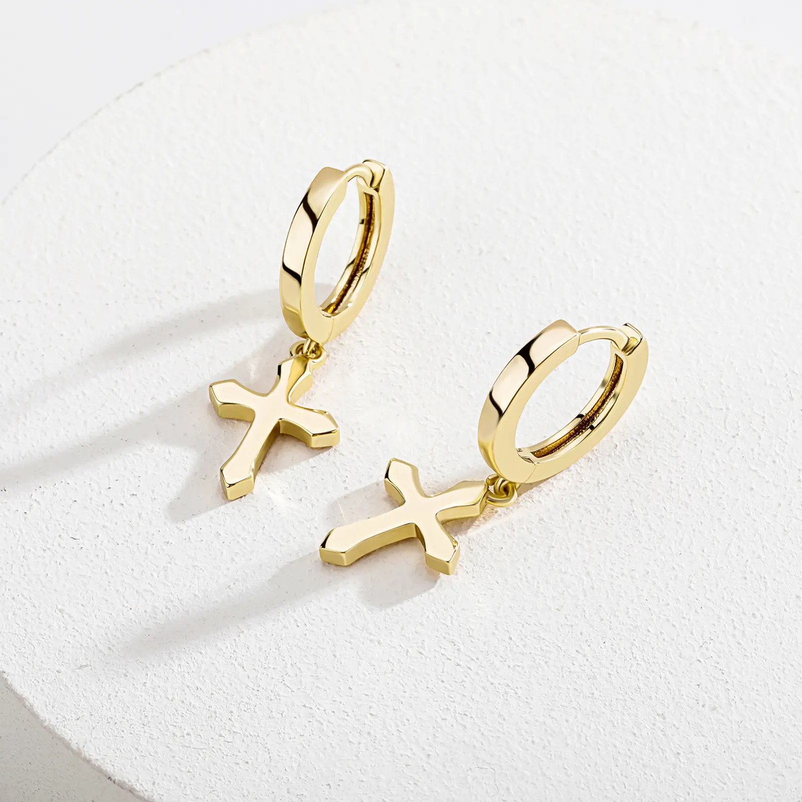 Cross Hoop Earring for Women and Men 14K Gold Plated Earrings for Girls Fashion Jewelry Accessories