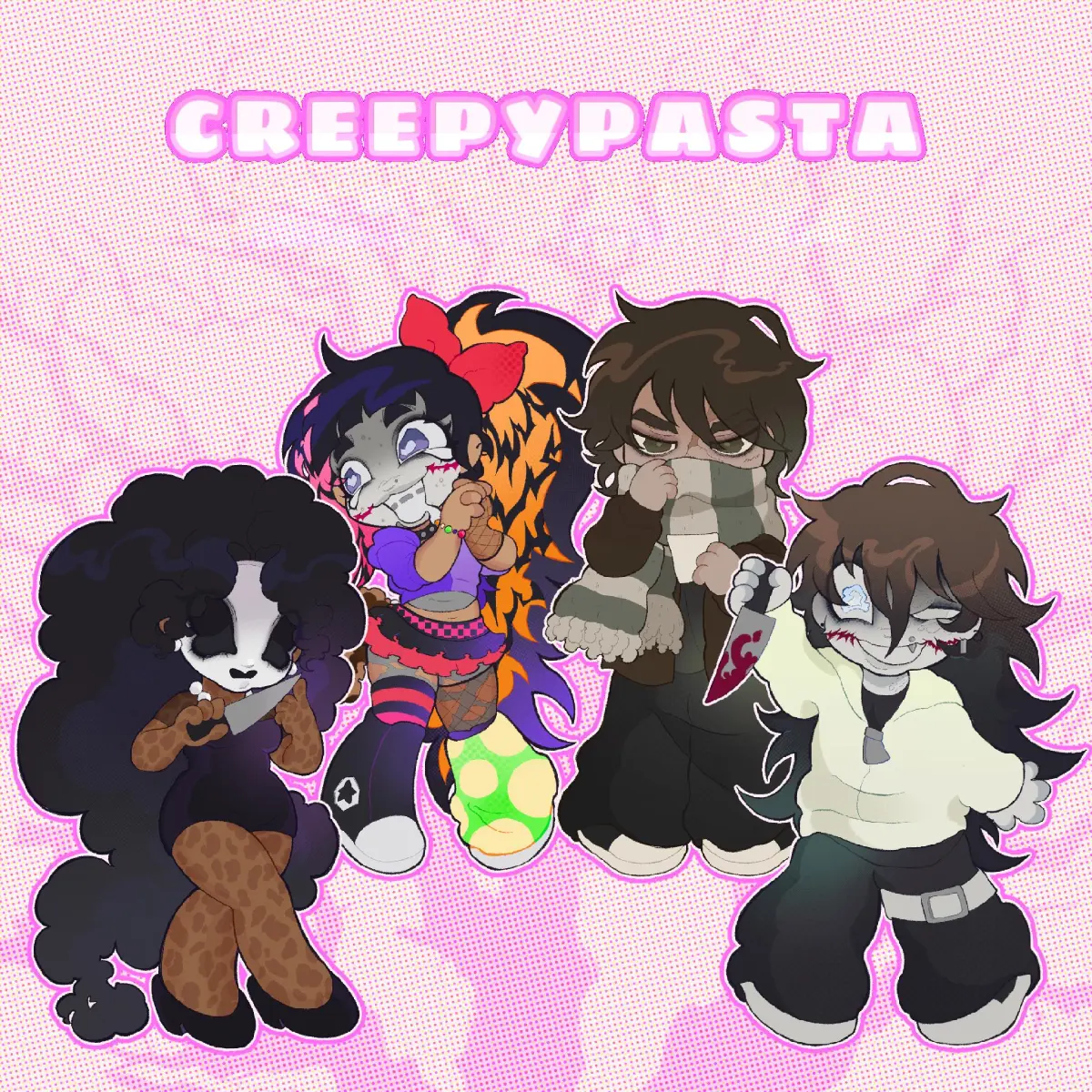 Creepypasta Keychains: Jeff the Killer, Jane the Killer, Nina the Killer, Homicidal Liu
