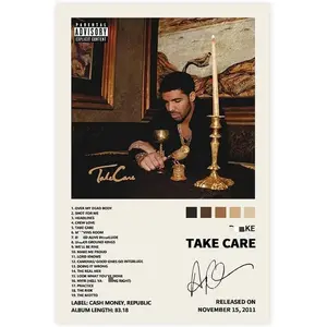 Drake Poster Take Care Music Album Cover Signed Limited Poster Canvas Poster Bedroom Decor Sports Landscape Office Room Decor Gift Decoration Print wall decor wall art posters