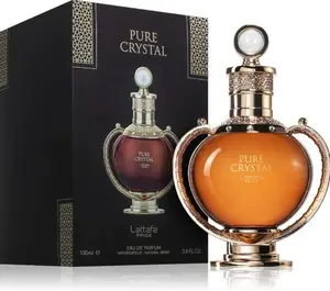 Lattafa Pride Pure Crystal 100ML Unisex Eau de Parfum - Modern Luxury Longlasting Scent, Aromatic & Scented Fragrance with Bergamot & Amber Base Notes, Versatile Single Item for All Occasions, Longlasting Unisex Fragrance, Scented Unisex Fragrance