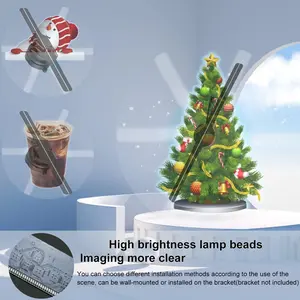 Naked-eye 3D Projection Lamp, 42cm/16.54-inch Fixture, Commercial Lighting Unit, App-Controlled, US Plug and 4GB Memory, For Street Stalls, Coffee Shops, Restaurants, Decorative Stores and Other Commercial Venues