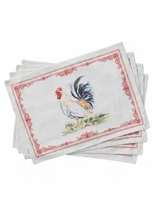 Maison d'Hermine 100% Cotton Stylish Placemats, 13x19 in Machine Washable Reusable Tableware, for Kitchen Dining, Wedding Decorations with Classic Coasters