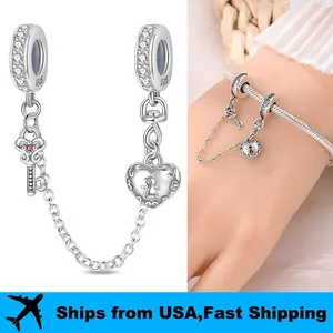925 Sterling Silver Safety Chain Charm for Bracelet Stopper Spacer Charm