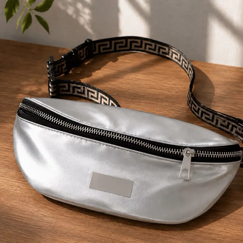 Vers Fragrances Silver Belt Bag – Adjustable Strap