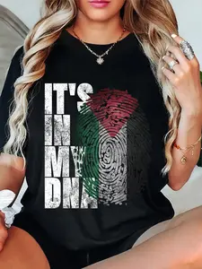 100% Cotton It's In My DNA Palestinian Shirt Arabic Gifts Palestine Flag T-Shirt