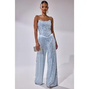 LILA EMBELLISHED SATIN TROUSER