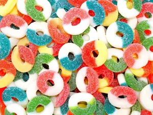 Queen City Candy Cave Assorted Flavored Gummy Rings Bulk Gummy Candy Mix Fresh Soft Chewy Sugar Dusted Gourmet Rings for Parties or Everyday Enjoyment