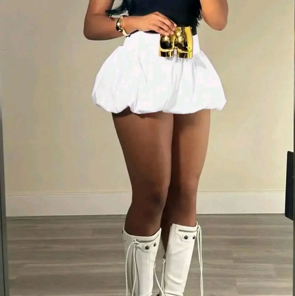 White Bubble Skirt - Simple Design Fashion Accessory for Your Collection