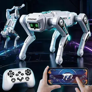 Smart Robot Dog for Kids 3-12, App & Remote Control RC Stunt Puppy with 2 Batteries, Programmable STEM Toy with AI Emotion Mode & 30+ Actions - Interactive Electronic Pet Gift for Boys Girls
