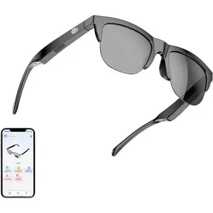 Smart Bluetooth Sunglasses with Touch Control | Wireless Stereo Sound, UV Protection, Waterproof, Built-in Speakers & Mic for Music & Calls | Lightweight Ergonomic Black Frame | Unisex Design