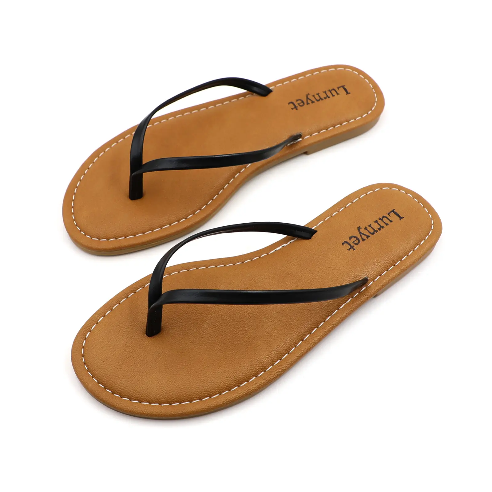 Women’s Cloud Flip Flops – Eco Leather Sandals with Memory Foam Cushioning, Lightweight Slip-On Summer Beach Slippers, Non-Slip Durable Sole for Indoor & Outdoor Wear
