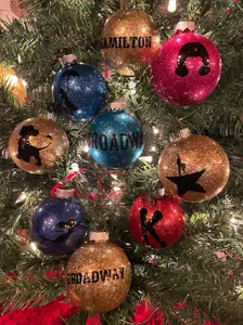 Broadway Musical Glitter Ball Christmas Ornament's