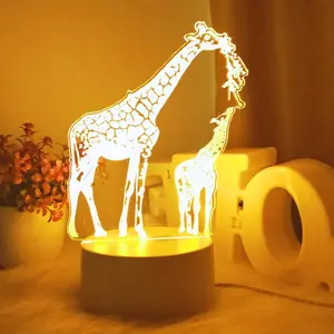 Giraffe Mother & Baby 3D Night Light, Indoor Decorative Light, Home Decor Light, Cozy Healing Style, Parent-Child Interaction, Kids Room Decor, Gift for Animal Lovers