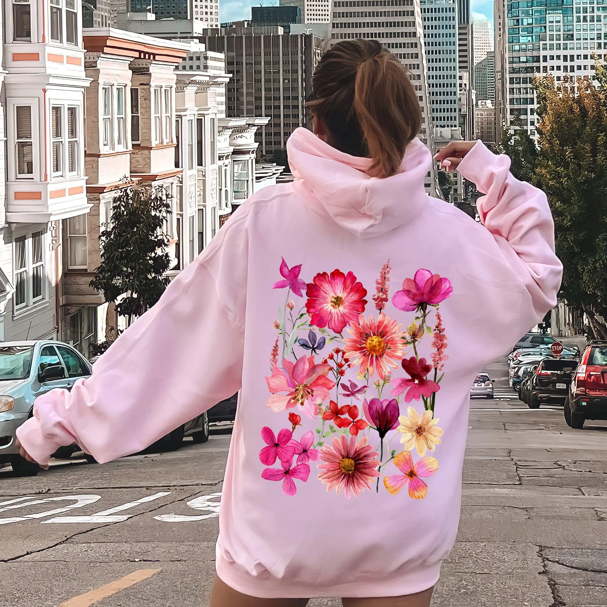 Vibrant Pressed Flower hoodie dandy hoodie