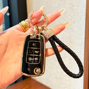 TPU Protective Key Fob Cover Case Compatible with 2010-2019 Chevy Equinox,2011-2016 Cruze Malibu Camaro Trax Impala Soni c Buick Lacrosse Regal Verano Trunk GMC Keyless Entry Key Fob