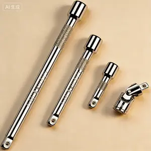 Professional Socket Wrench Extensions Set, 3-Piece Chrome Vanadium Steel Extension Bar Kit, 3/8 Inch Drive Secure Fit for Tight Spaces, Includes 3 6 and 10 Inch Lengths with Universal Joint