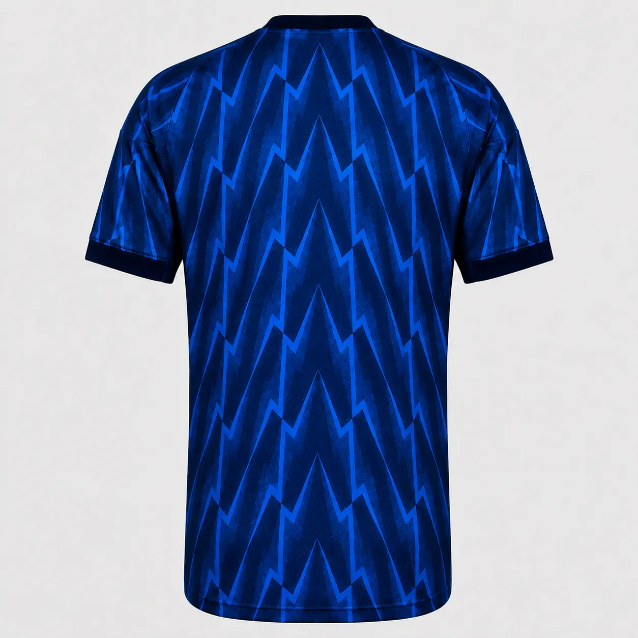 Madrid Blue Lightning Replica Soccer Jersey – Unisex Short Sleeve Football Shirt with Breathable Match Day Fan Top and Clean Back Design
