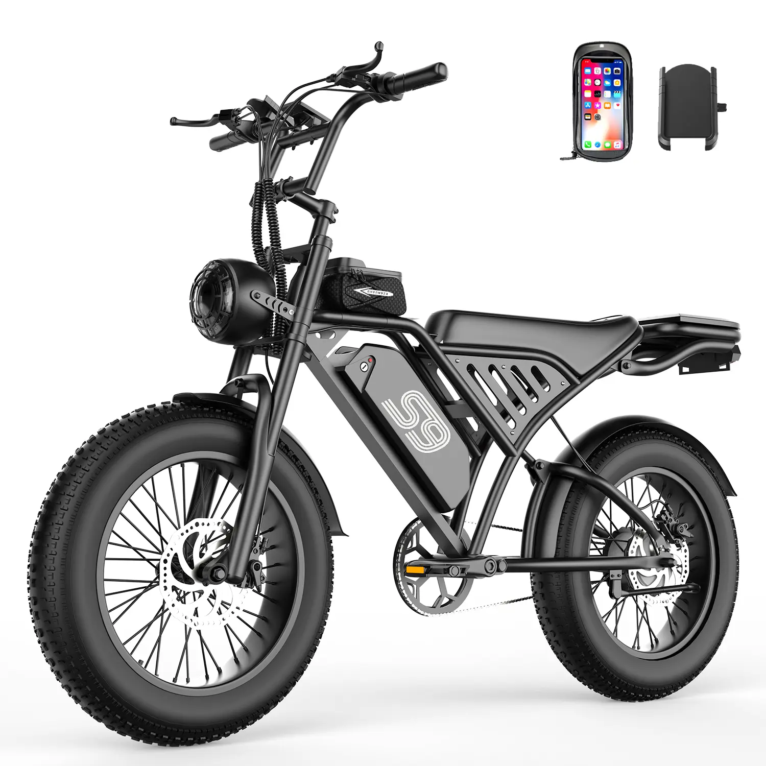 Soonaway S9 All-Terrain Off-Road Electric Bike, 1500W Peak Power, 30 MPH Max Speed, 20x4.0 Fat Tires, 48V 20Ah Removable Battery, 40-70 Mi Range, Smart NFC, Camping Essential Sports & Outdoor Cycling Equipment