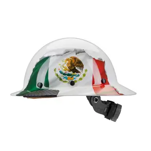 Hard hat liftDAX Mexican Flag Full Brim Hard Hat with Eagle Emblem and Secure Strap Design