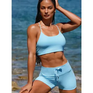 GLOWMODE 2.5" FeatherFit Sunrise Stretch Ultra-Low-Rise Drawstring Waist Anti-Slip Shorts Yoga Pilates Studio Daily Casual Wea