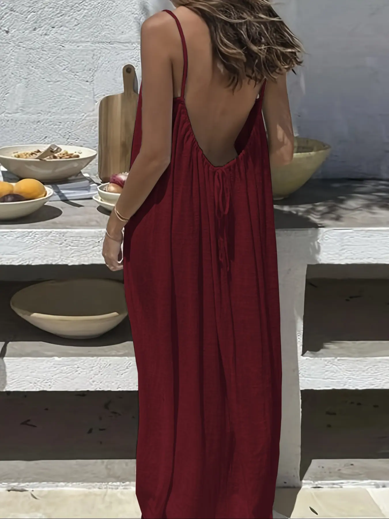 Women's Solid Color Cami Lounge Dress, Elegant Basic Sleeveless Long Dress for Summer, Ladies Casual Sleepwear Women's Solid Color Cami Lounge Dress, Elegant Basic Sleeveless Long Dress for Summer, Ladies Casual Sleepwear