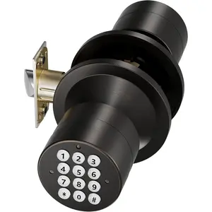 Keyless Entry Door Lock,Door Knob with Keypad, Code Door Lock,Mute Mode,Passage Function, Easy to Install,Oil Rubbed Bronze