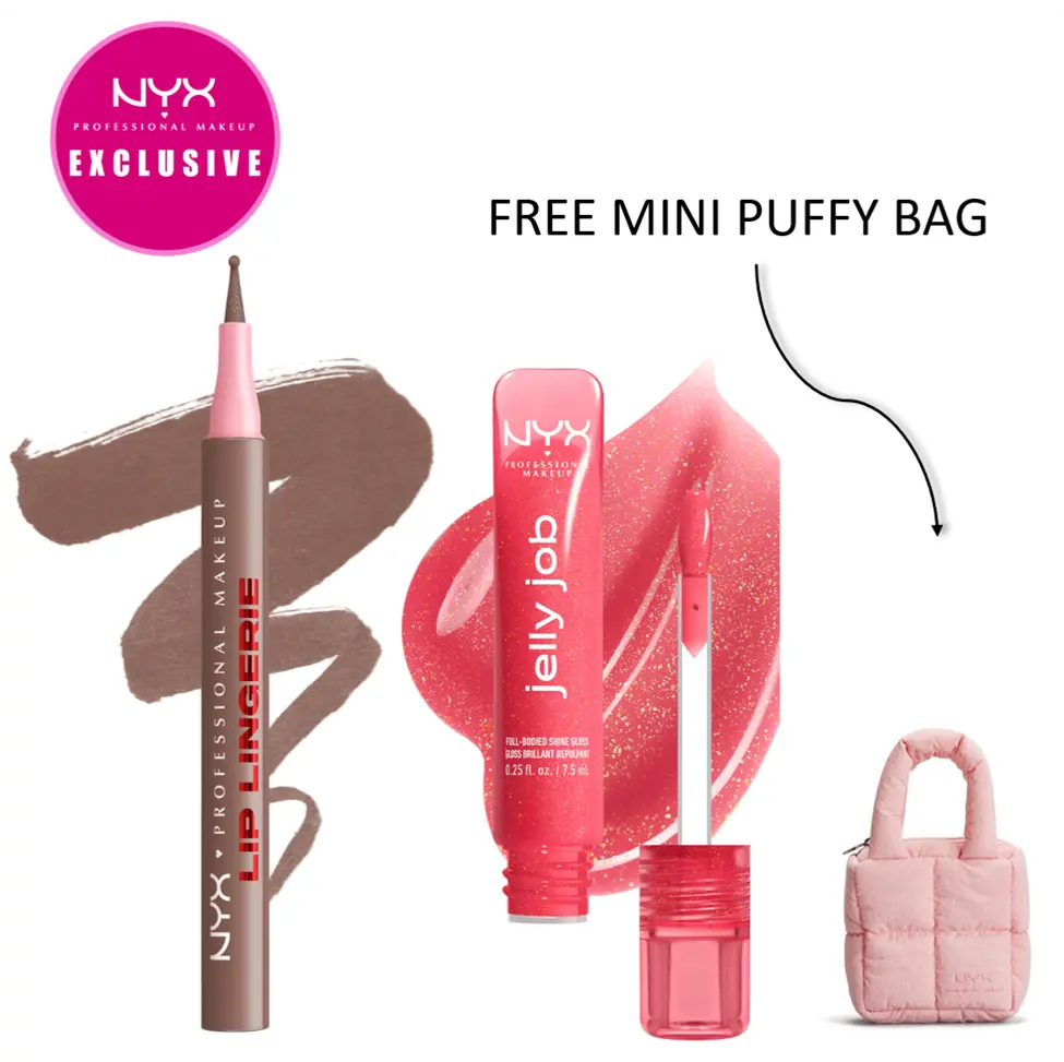 Paris Pick Combo Lined & Lippie'd Jelly Job x Lip Lingerie Liner, NYX Professional Makeup