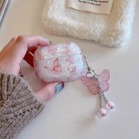Stylish Butterfly Shell Pattern Tpu Case for Apple AirPods Pro, Durable Scratch-Resistant Cover, Precise Cutouts, Fashionable Accessory