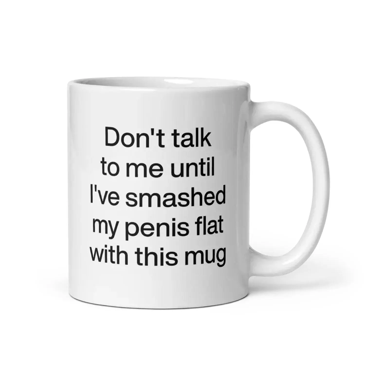 Don't talk to me until I've smashed my penis flat with this mug. | Funny Adult Coffee Mug, Ceramic Aesthetic Words, Meme Merch, Rude Gag Gift