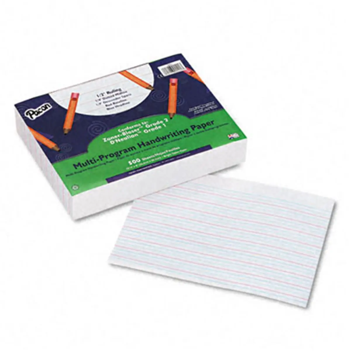 Pacon Multi-Program Handwriting Notebook Paper, 0 1/2 x 8,8 Inches 1/2 Rule, 500 Sheets per Ream, White Office Stationery, 1-2 Grade Elementary Supplies, Teacher Must Haves, Zaner-Bloser Compatible, Elementary School