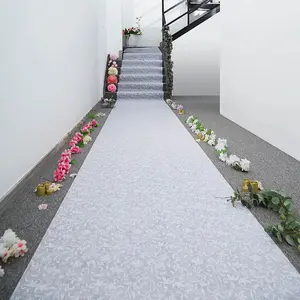 White Floral Lace Aisle Runner 36"x100ft