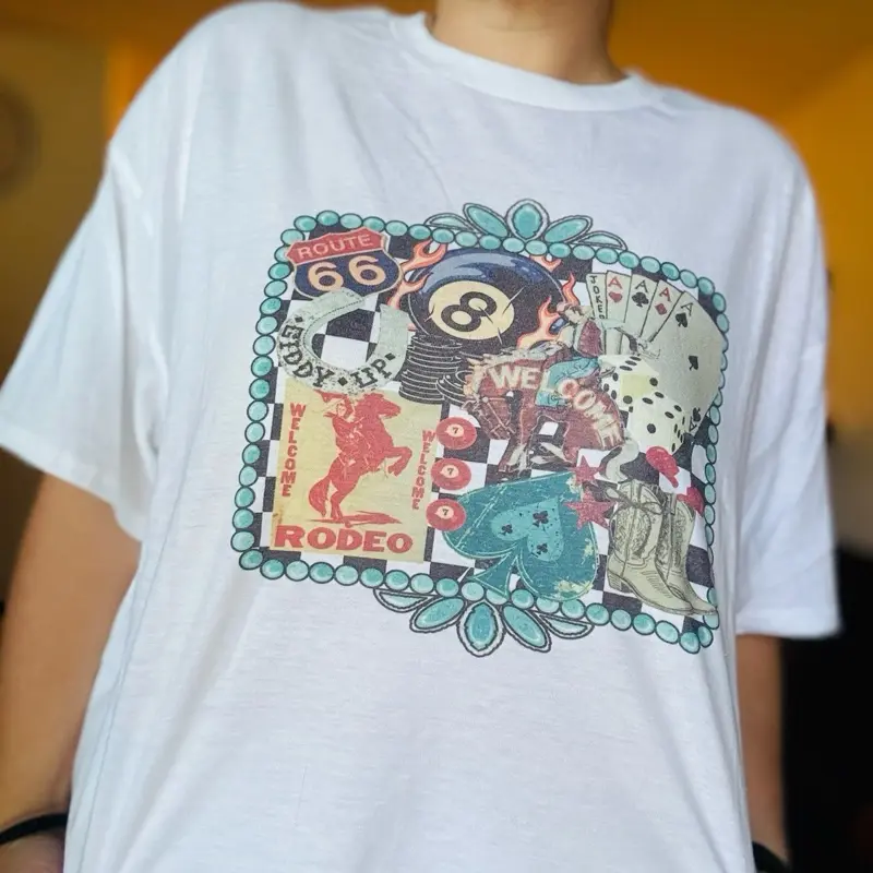 Western Teal Collage Tee