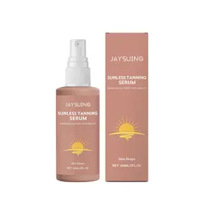 JAYSUING Sunless Tanning Serum Self Tanner Drops Beet Root Ginseng Nourishing Natural Glow Even Skin Tone Essence
