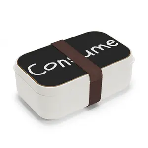 Silicone Cover Bento Lunch Box - Stylish, Handy, 1-Size, Elastic Lid, Wooden Tray, Included Tableware & Plate, Microwavable Kitchenware Container, One Size